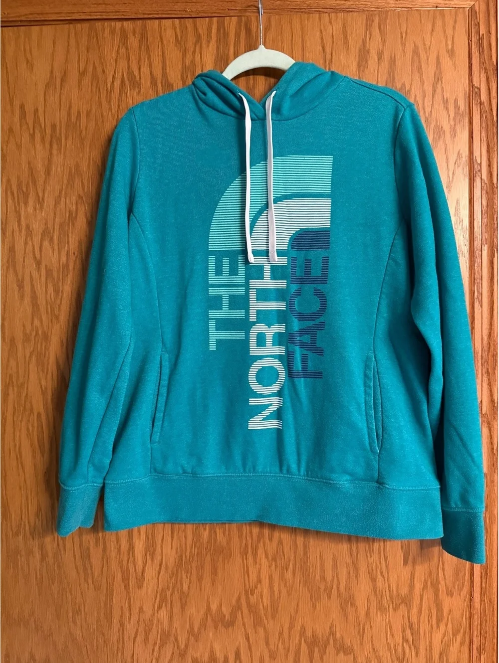 The North Face Hoodie Men’s Medium Green Graphic Pullover Kangaroo Pocket